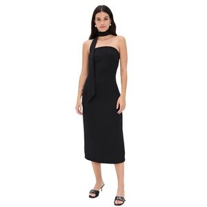NWT Endless Ross Black Choker Tie Cocktail Midi Dress